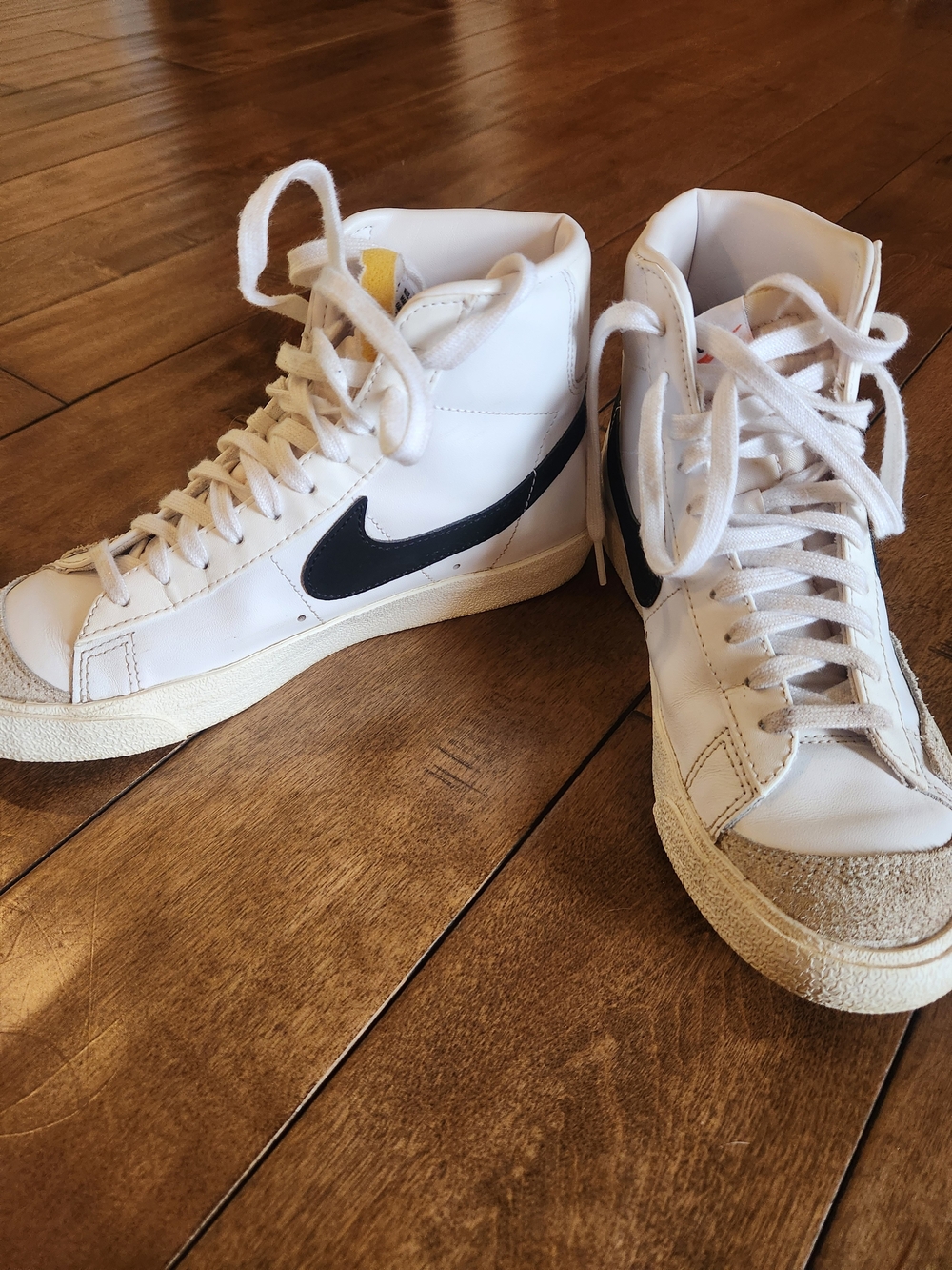 Nike White and Black High-Top Sneakers